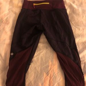 Lululemon Striped Running Crops